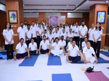 International Yoga Day celebrated at NCR office, Kaushambi