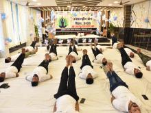 International Yoga Day celebrated at Amelia Coal Mine Project, Singrauli