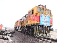 Locomotive rolling from Danwar station
