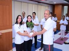 International Yoga Day celebrated at NCR office, Kaushambi