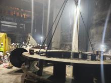 Lowering of Stay Ring of Unit#2 on its foundations from Service Bay Powerhouse at 444 MW Vishnugad- Pipalkoti Hydro Electric Project (VPHEP)