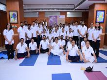 International Yoga Day celebrated at NCR office, Kaushambi
