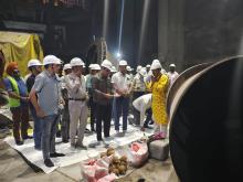 Lowering of Stay Ring of Unit#2 on its foundations from Service Bay Powerhouse at 444 MW Vishnugad- Pipalkoti Hydro Electric Project (VPHEP)