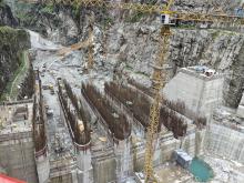 Dam Concreting - view from US